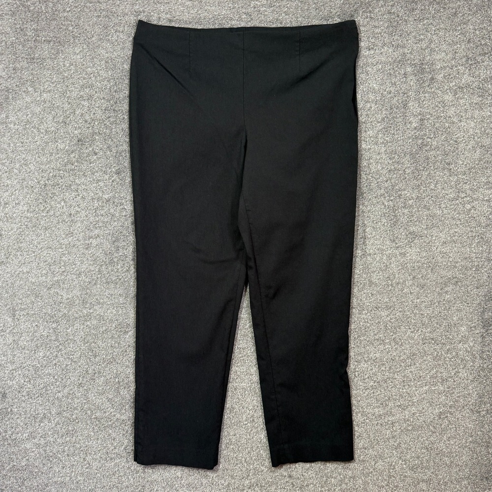 Ruby Rd Pants Size 14 Womens Black Straight Leg Dress Side Zip Stretch Trousers